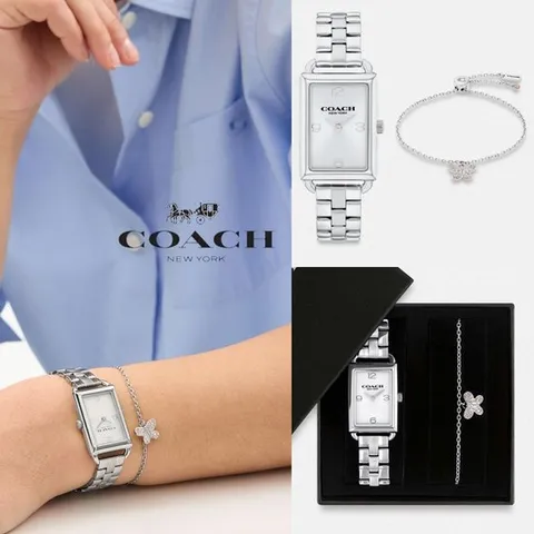 코치 COACH 여자 30 Mm X 22 Mm Liz 시계 팔찌 선물 세트