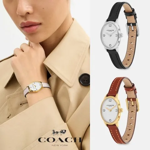 코치 COACH 여자 시계 22 Mm Talia 가죽 스트랩 손목시계