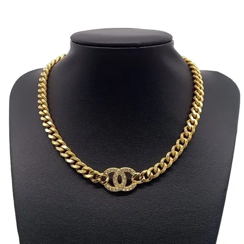 [구구스]중고명품 샤넬 로고 체인 초커 목걸이 (NO 10107300)