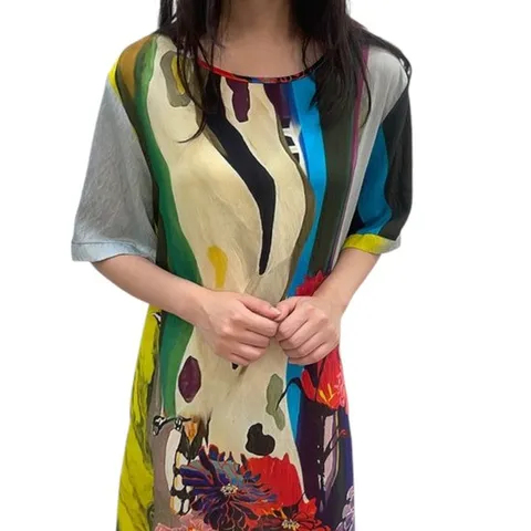 [ 롯데백화점 ][몬테밀라노]서양화그림여름원피스QK406O1228