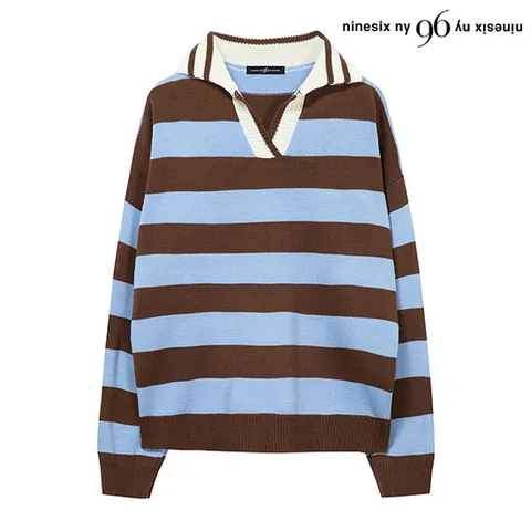 [나인식스뉴욕]단가라 배색 니트 (NP2KT001L0)