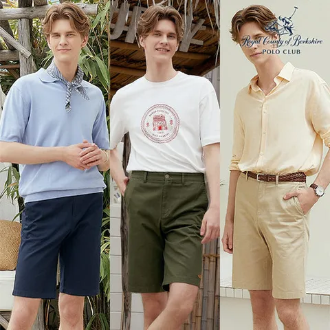 RCB폴로클럽 남성 면스판 레귤러 스트레이트핏 숏팬츠_PLSP321_M