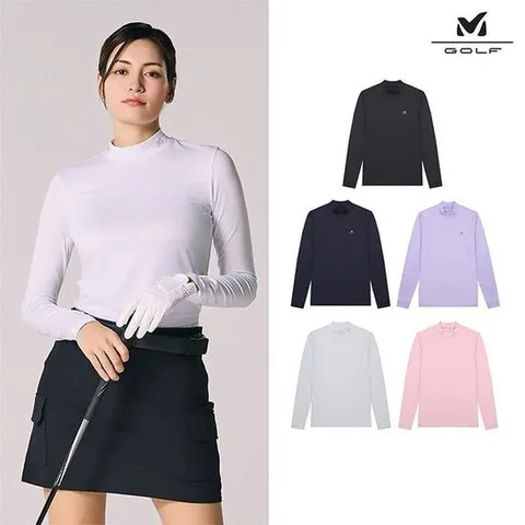 [밀레 골프]밀레골프 25SS 최신상 쿨에어메쉬 티셔츠 5종 세트, 여성