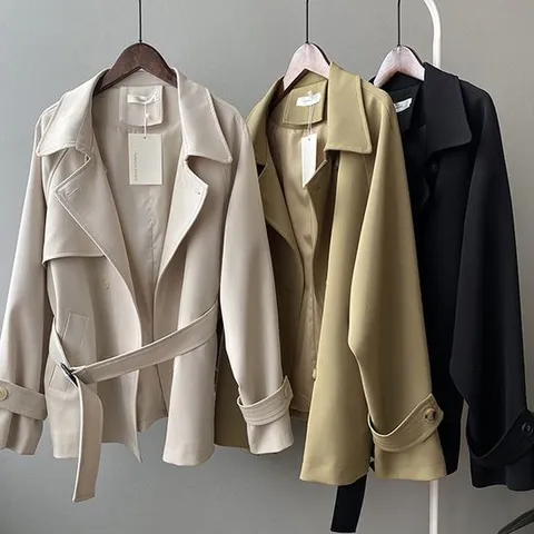 트랜치코트 하프 트렌치코트 숏 직장인 트렌치