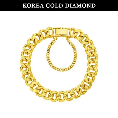 [한국금다이아몬드] 순금 팔찌 24K 남자 땡땡이 팔각 체인 금팔찌 37.5g