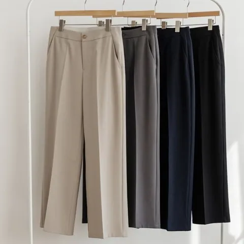 여성 봄 여름 모던 데일리 일자핏 스판 슬랙스