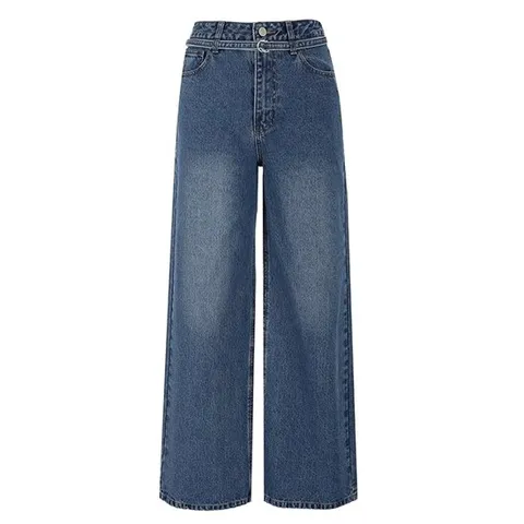 [ 롯데백화점 ]숲  (SB3DP32) 벨티드 와이드 데님 팬츠