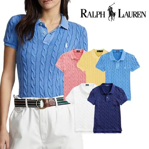 폴로 랄프로렌 여성 꽈배기 카라니트