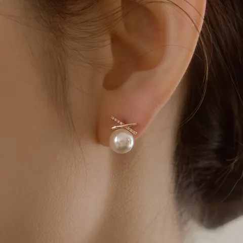 wbL 14k post 볼리아 진주 귀걸이