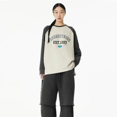 [ 롯데백화점 ]톰보이  피그먼트 라그란 배색 티셔츠(9175122979)