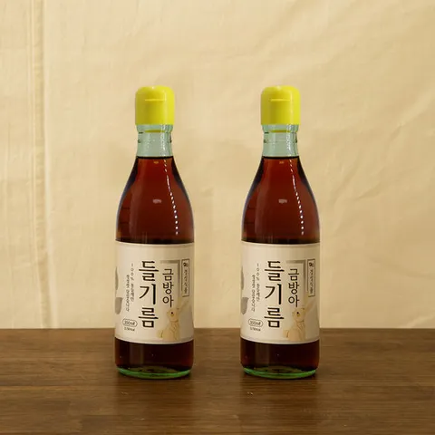 저온압착통깨 100% 고소한 들기름 350ml+350ml