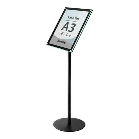 아트사인 스탠드꽂이A3(검정) 4747 철제스탠드 POP거치대 메뉴스탠드 안내문스탠드 광고물 광고스탠드 광고