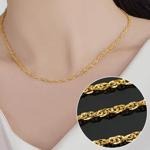 [Byeolirang]물결 커브 순금목걸이 24k 7.5g