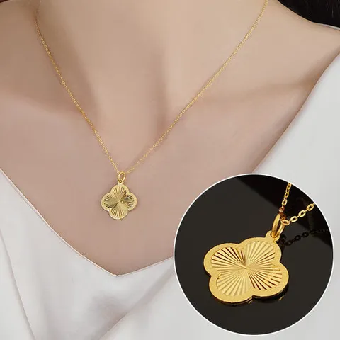 [Byeolirang]컷팅 크로바 순금목걸이 24k 3.75g