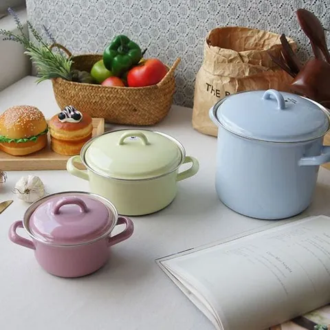 RIESS 누벨르 법랑 양수냄비 3종 인덕션 겸용 혼수용냄비 신혼냄비 인덕션냄비 양손냄비 범랑냄비 범랑코팅