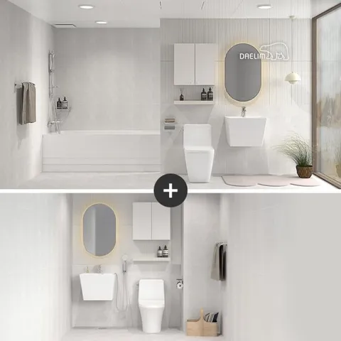 대림바스 무드웨이브 LED거울 거실욕실+LED거울 소형욕실 리모델링