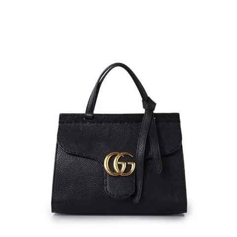 (명품) 구찌 블랙 GG 마몬트 탑 핸들 미니 토트백