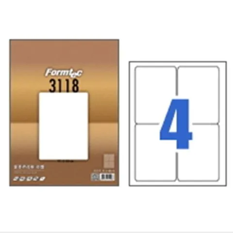 한국폼텍 폼텍라벨지 LS3118 (4칸 100매))폼텍라벨지 라벨지 바코드라벨지 주소라벨지 라벨용지 라벨종이