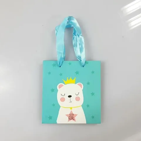 ABM 민트 베어 쇼핑백 소 10개(14.7x15cm) 선물포장 쇼핑백 종이가방 종이쇼핑백 종이백 종이봉투 손잡이쇼