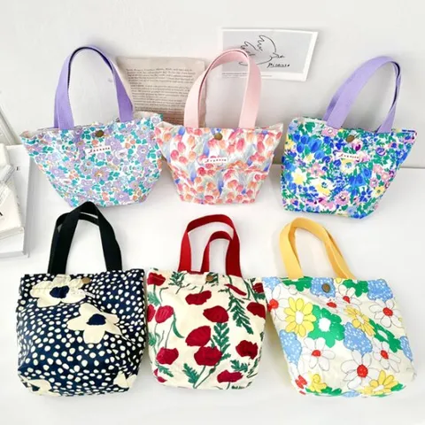 플라워 패턴 미니 숄더백 봄 여름 데일리 손가방 에코백
