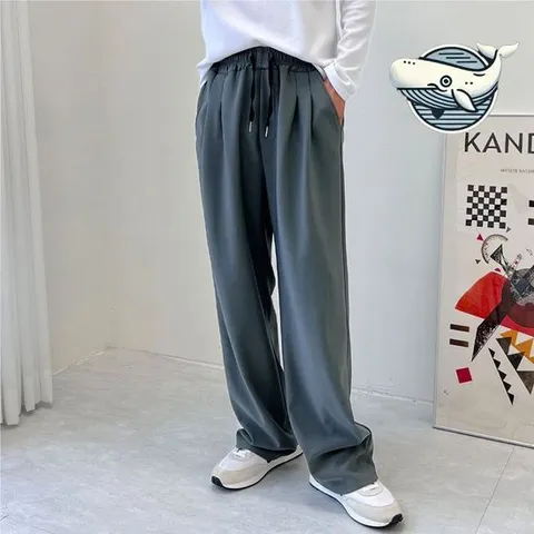 남자여름면바지 편안한 남성 와이드 팬츠 허리밴딩 홈웨어 세미