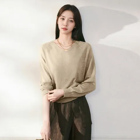 [르포엠]프렌치 린넨100 뉴트럴 브이넥 니트 3종세트