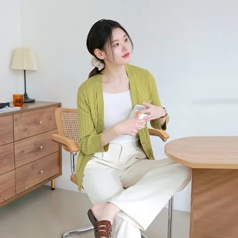 [르포엠]지젤 골지 니트 가디건 4종세트