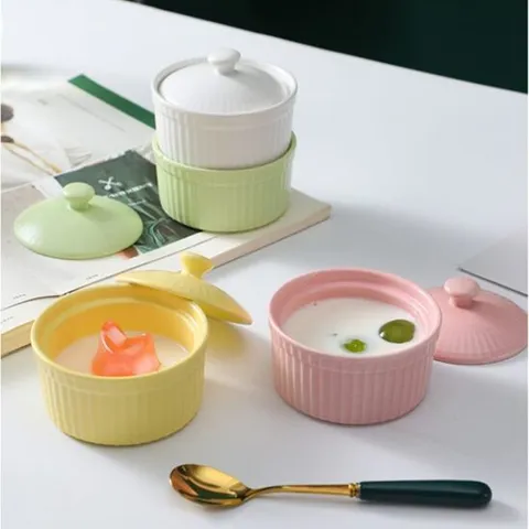 미니 베이킹 용기 뚜껑 세트 1P 디저트 푸딩 계란찜 푸딩용기 계란찜기 컵뚜껑세트 홈베이킹 요쿠르트용기