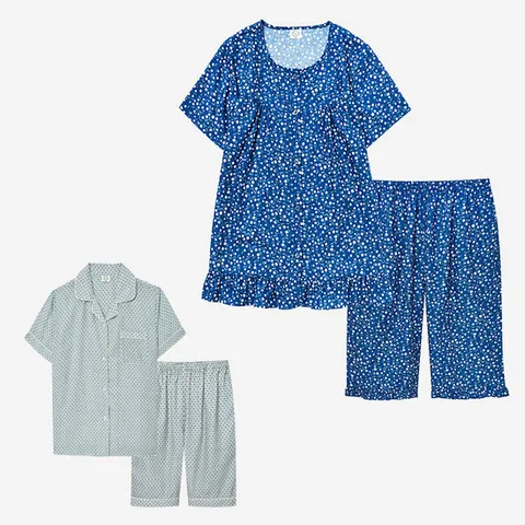 여자 여름잠옷 반팔잠옷 카라 라운드 프릴 잠옷 파자마 한벌 세트 선물