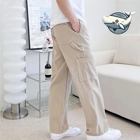 남자여름면바지 트렌디 남자 여름 카고 스타일 편안한 면 바지