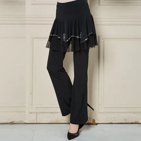 까르죠아 장미보석 캉캉 랩스커트 스포츠 댄스복 바지 라인 치마