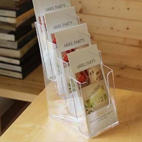 카탈로그 꽂이 A6(4단) 상품 전시 홍보물 안내 거치대 리플렛거치대 행사안내문 홍보물스탠드 안내꽂이 홍