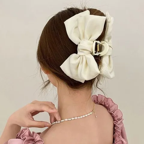 포인트 왕리본 집게핀 4계절 사용 헤어 악세사리