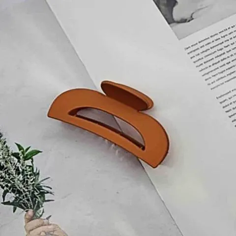반묶음 무광 반원 헤어 집게핀 오렌지