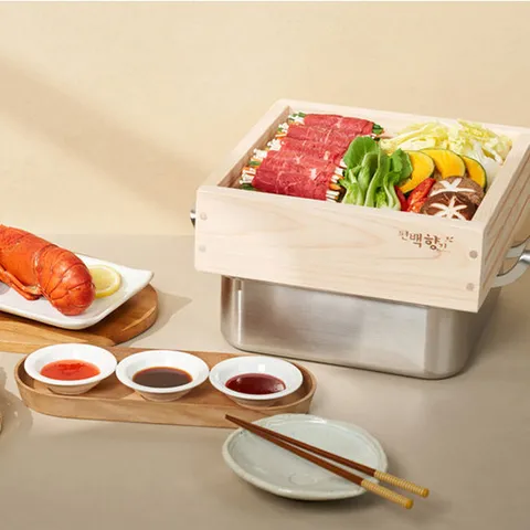 업소용 가정용 편백찜기 나무찜기 사각