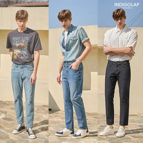 남성 씬 and 쿨라이트 썸머데님 일자핏 3종
