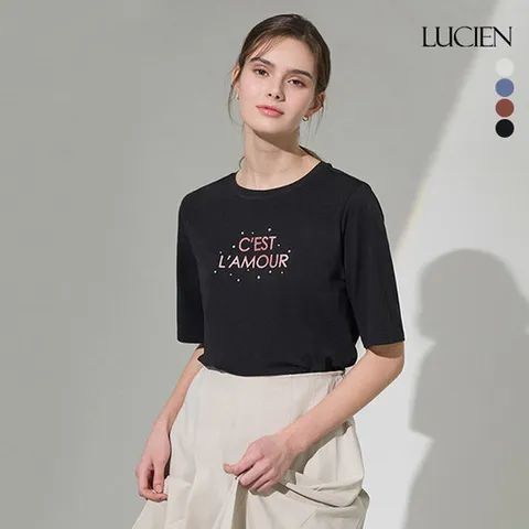 [루시앙]루시앙 모달 코튼 아트웍 티블라우스 4종 택1