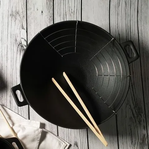 (벨르)클래식 무쇠 통주물팬 웍냄비3종 튀김용품 포함 무쇠주물팬 통주물팬 웍냄비 통주물냄비 무쇠주물웍