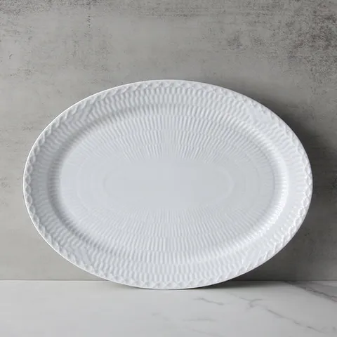 로얄 코펜하겐 화이트 하프레이스 오발접시(28cm)
