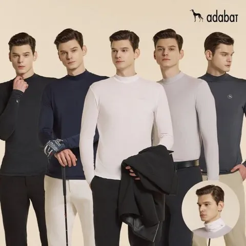 [아다바트] 25SS 최신상 기능성 긴팔티셔츠 5종 + 넥밴드 1종, 남성