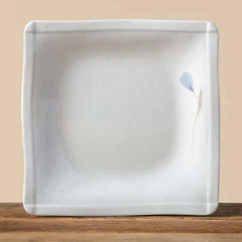 이천도자기 청꽃고백자 정사각부페 접시 1호 25cm