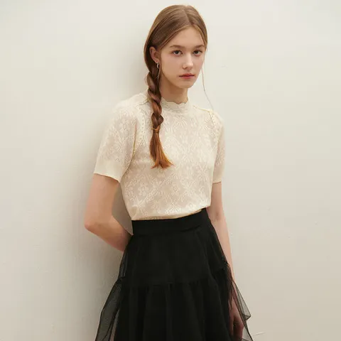 [SATIN] 블라썸 레이스 니트 O252T981