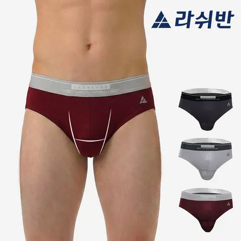 [라쉬반] H분리 나무소재 남성속옷 시그니처 블렌드 브리프 3종