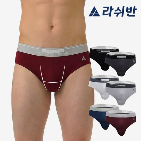 [라쉬반] H분리 나무소재 남성속옷 시그니처 믹스블렌드 브리프 6종