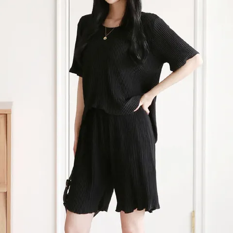 주름 무지 반팔 반바지 상하세트_FG2TP002