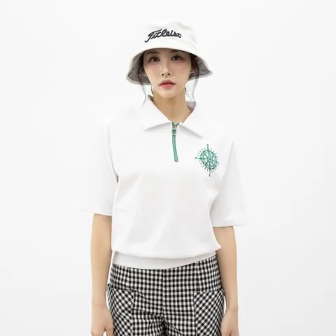여성 골프 아노락 반팔티 상의 티셔츠 여름골프웨어 COLLARZIPUP