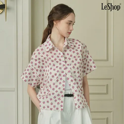 [르샵]플라워 패턴 코튼 반팔 셔츠 (DP2BA013A)