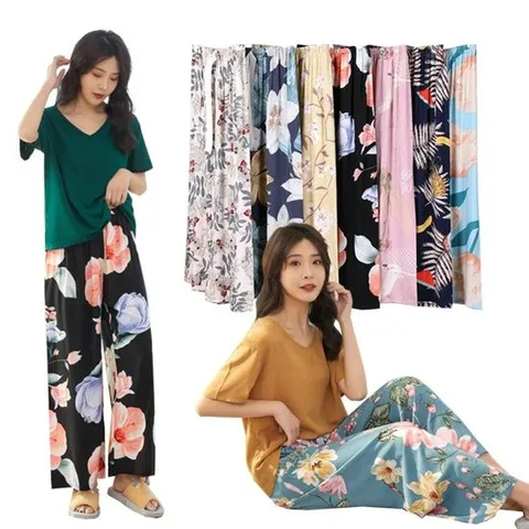 여자 봄 여름 예쁜 홈웨어 라운지웨어 와이드팬츠