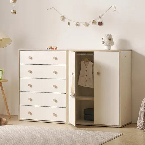 나무뜰 버디 E0등급 아기 유아 서랍장 옷장 베이비장 1600 세트 MRF064C (착불)