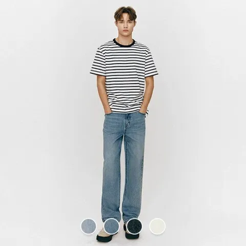 [ 롯데백화점 ][지오다노]남성 여름 스트레이트 일자핏 쿨맥스 청바지 데님 팬츠 115548/01115548